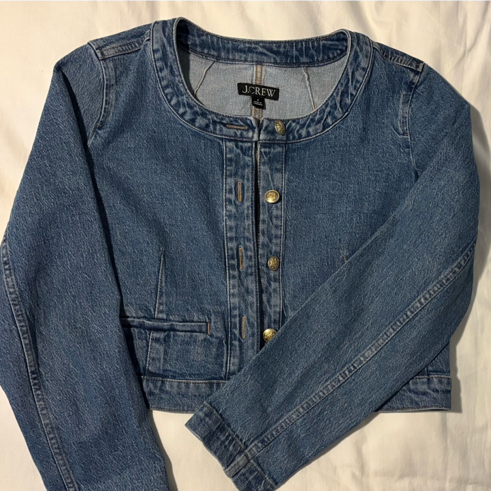 J. Crew Blue Jean collarless Jacket